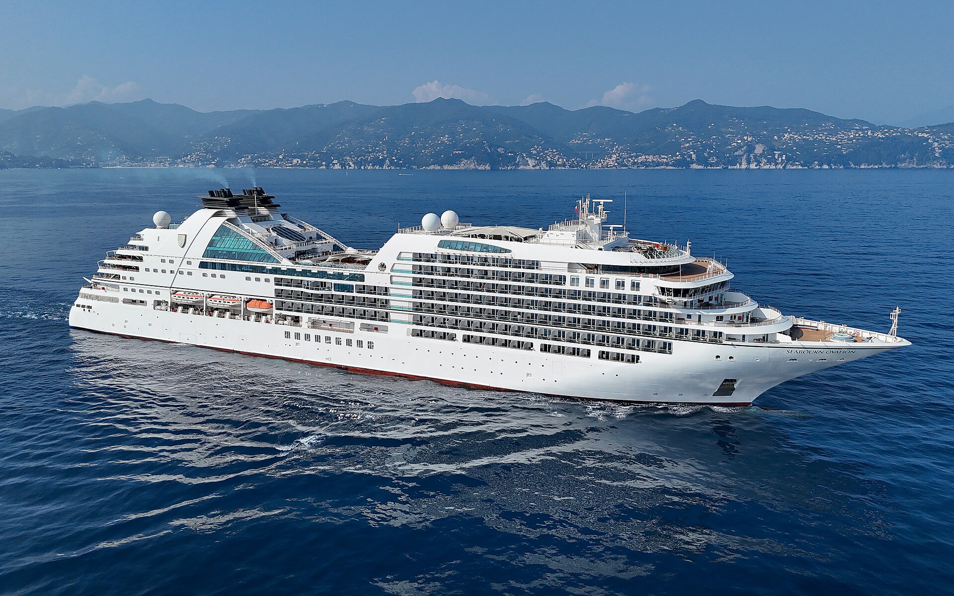 Seabourn Ovation sailing on a calm blue sea